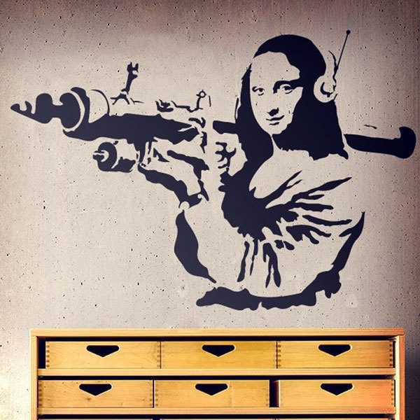 Wall Stickers: La Gioconda with a rocket launcher - Banksy