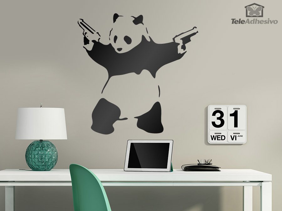 Wall Stickers: Banksy Panda armed