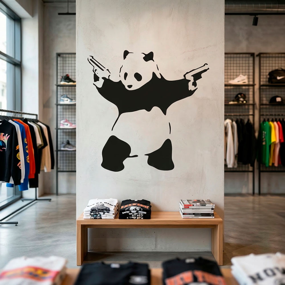 Wall Stickers: Banksy Panda armed