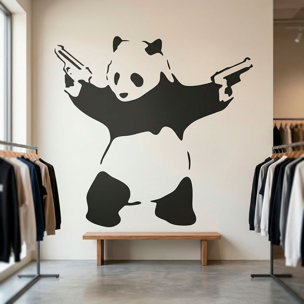 Wall Stickers: Banksy Panda armed