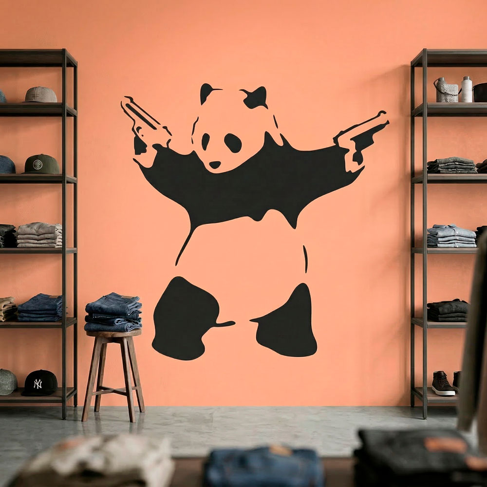 Wall Stickers: Banksy Panda armed