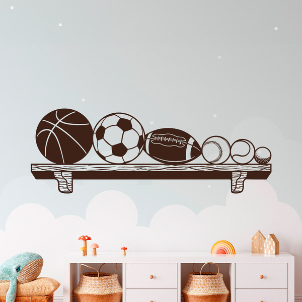 Wall Stickers: Bookshelf with balls