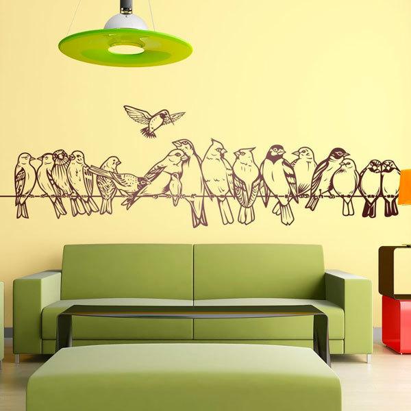 Wall sticker Birds on the wire