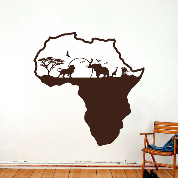 Wall Stickers: Africa silhouette skyline animals