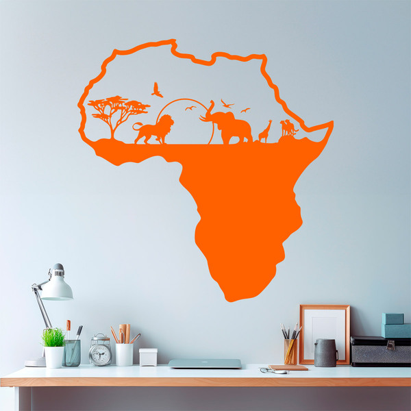 Wall Stickers: Africa silhouette skyline animals