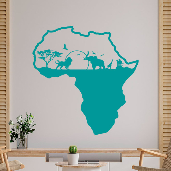 Wall Stickers: Africa silhouette skyline animals