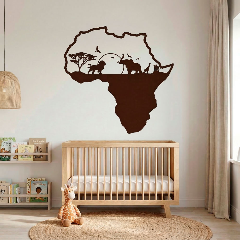 Wall Stickers: Africa silhouette skyline animals