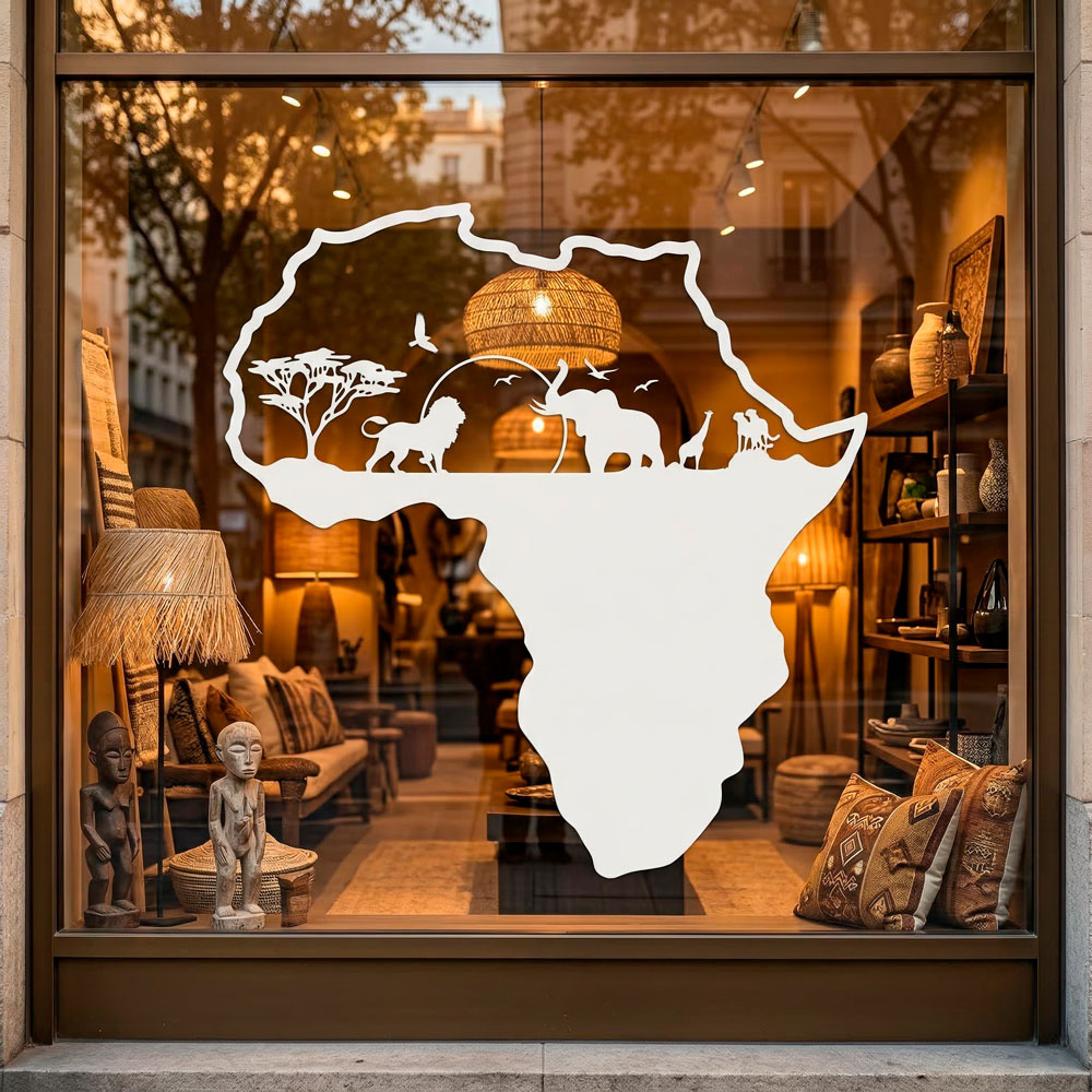 Wall Stickers: Africa silhouette skyline animals