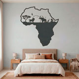 Wall Stickers: Africa silhouette skyline animals 7