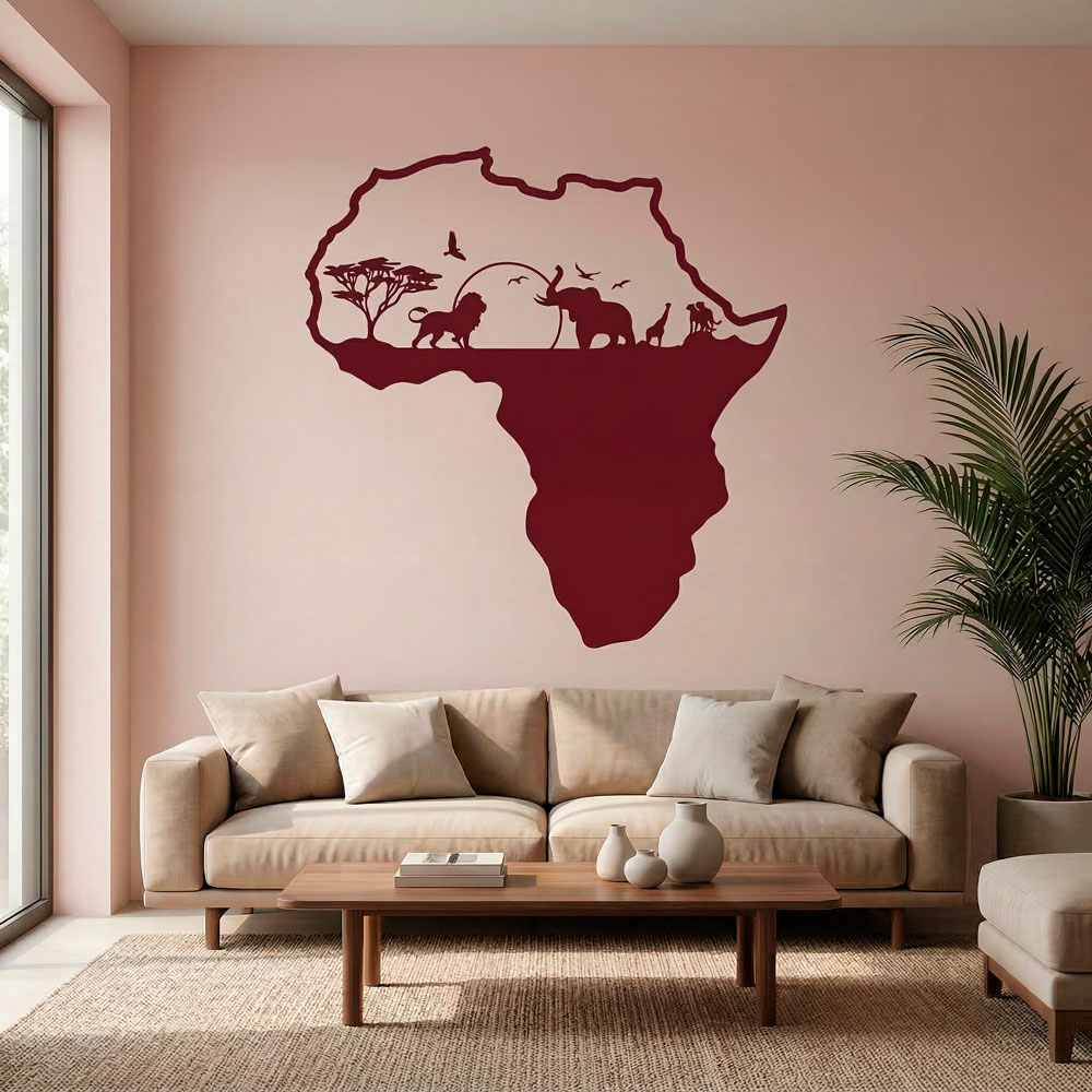 Wall Stickers: Africa silhouette skyline animals