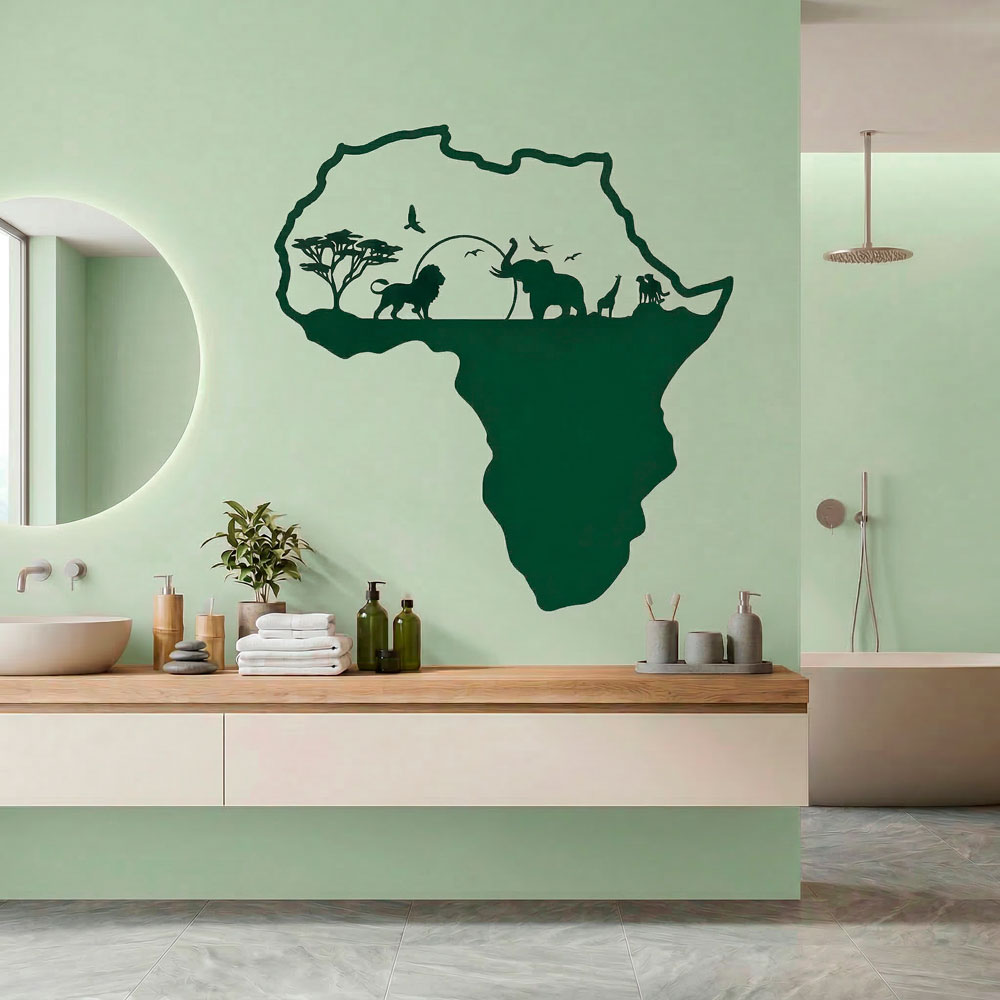 Wall Stickers: Africa silhouette skyline animals