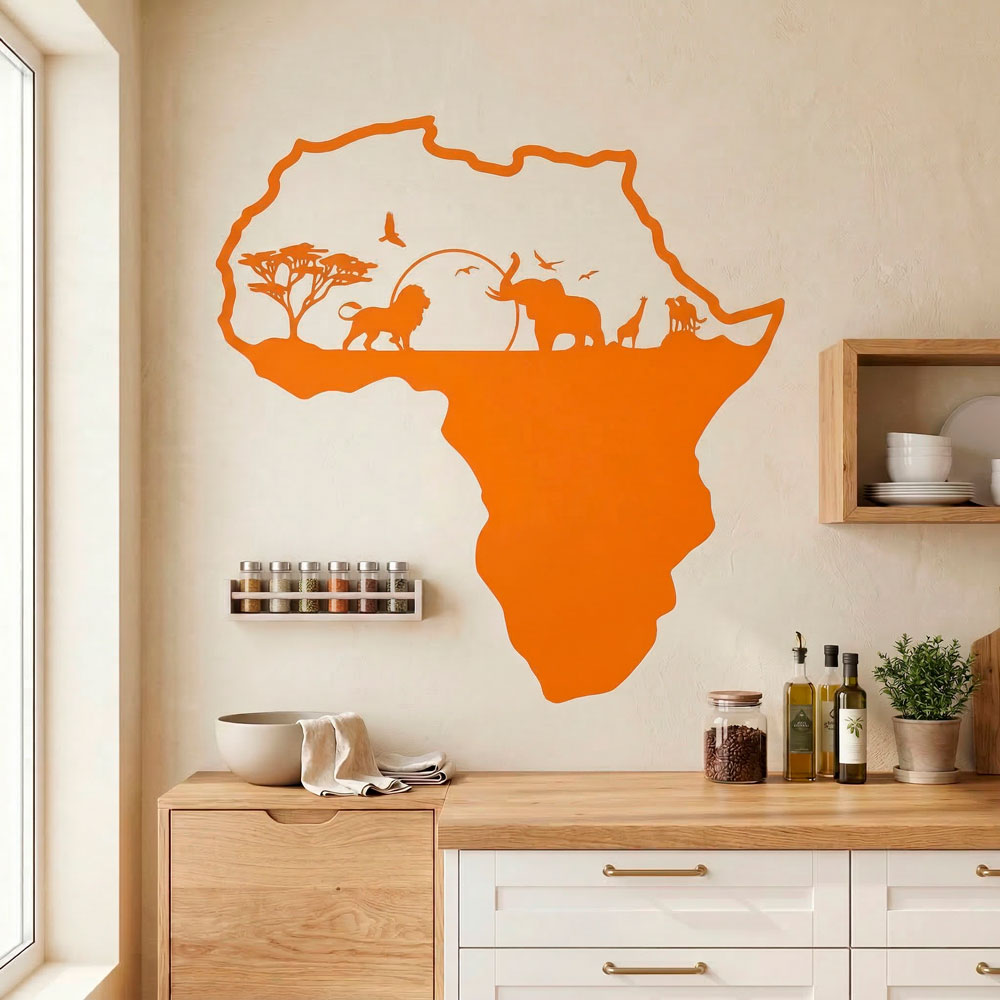 Wall Stickers: Africa silhouette skyline animals