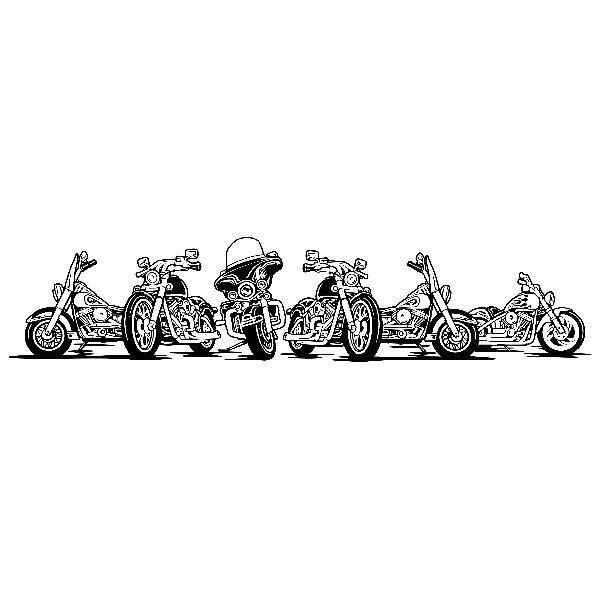 Wall Stickers: 6 Harley Davidson motorbike