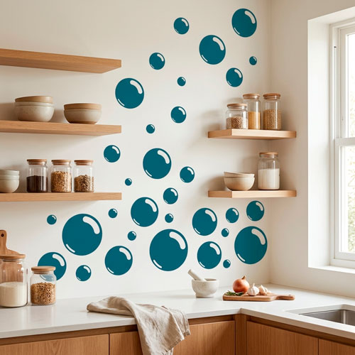 Wall Stickers: Kit 40 stickers bubbles