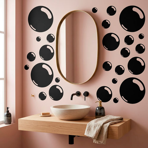 Wall Stickers: Kit 40 stickers bubbles