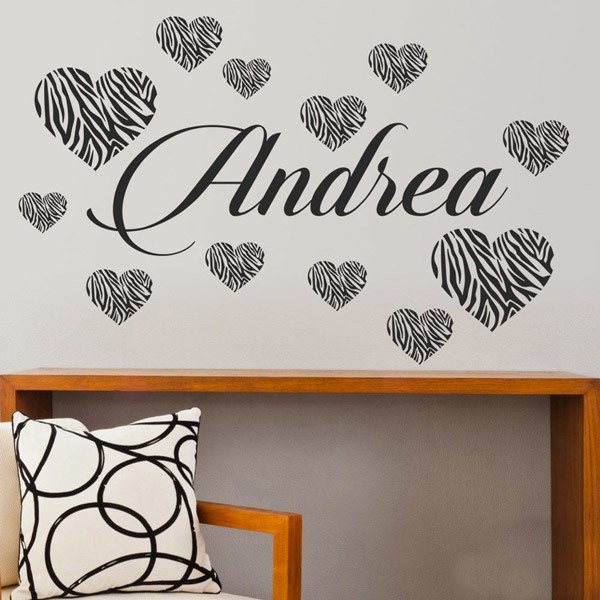 Stickers for Kids: Personalized Zebra Hearts