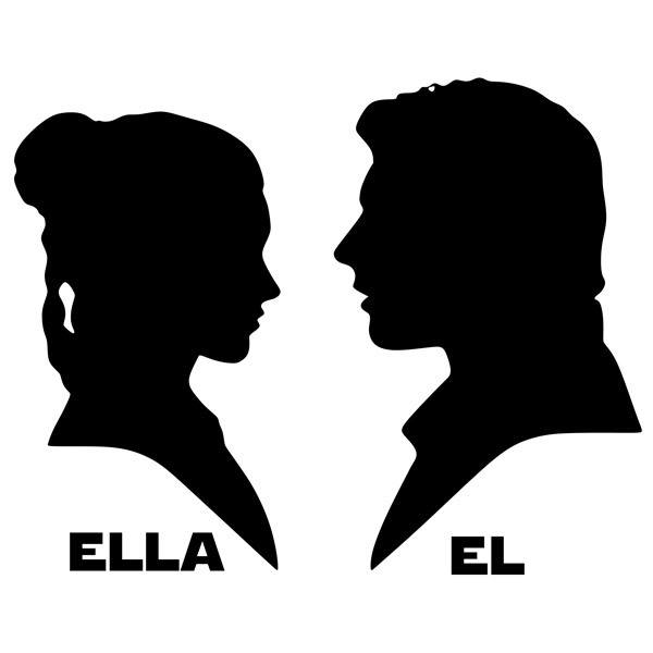 Wall Stickers: Leia and Han Solo signage bathroom