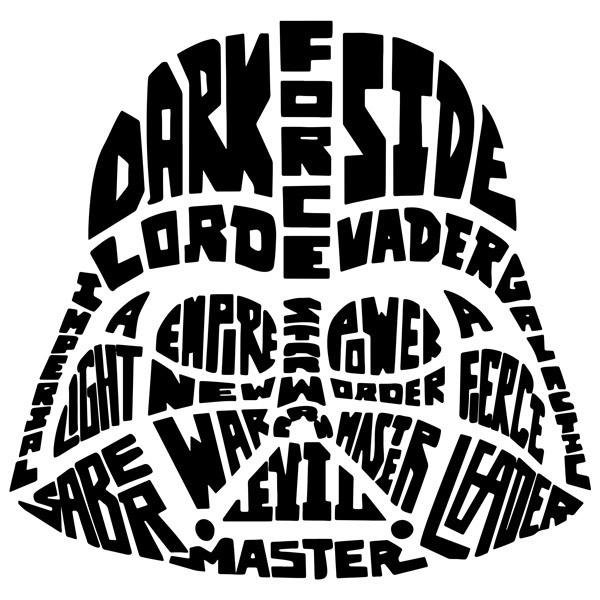 Wall Stickers: Typographic Darth Vader