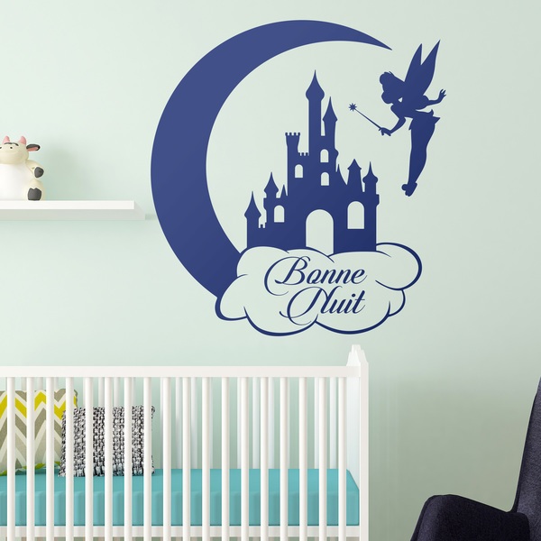 Stickers for Kids: Tinkerbell, Castle and Moon. Bonne Nuit