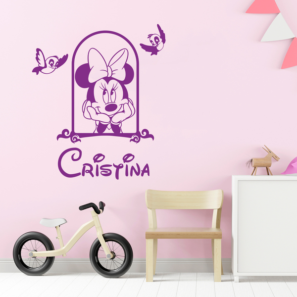 Stickers for Kids: Minnie in the custom window