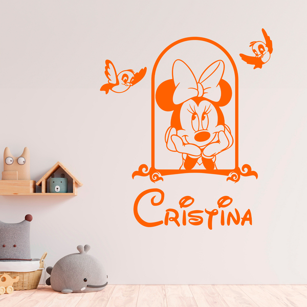 Stickers for Kids: Minnie in the custom window