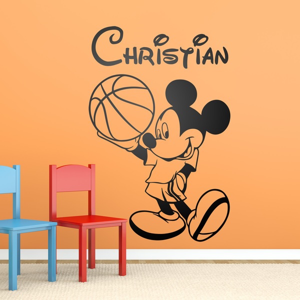 Stickers for Kids: Mickey Mouse with a basketball