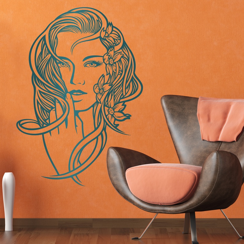 Wall Stickers: Floral hairstyle
