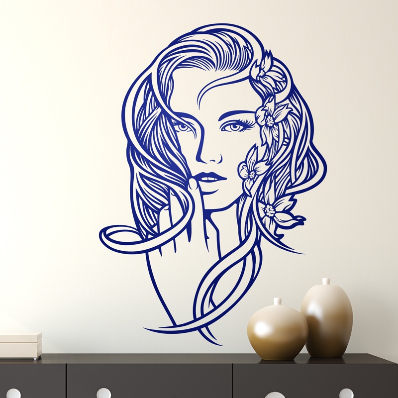 Wall Stickers: Floral hairstyle