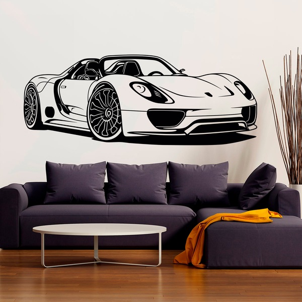 Wall stickers of cars Porsche and Ferrari 