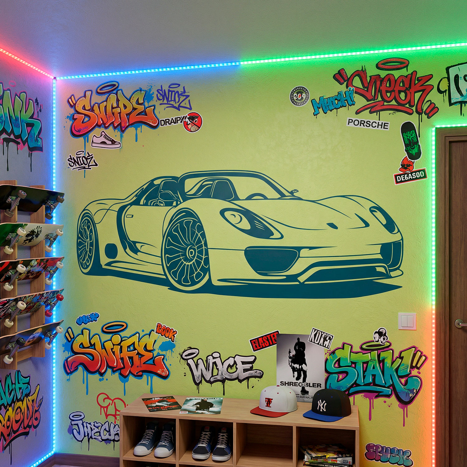 Wall Stickers: Porsche 918 Spyder