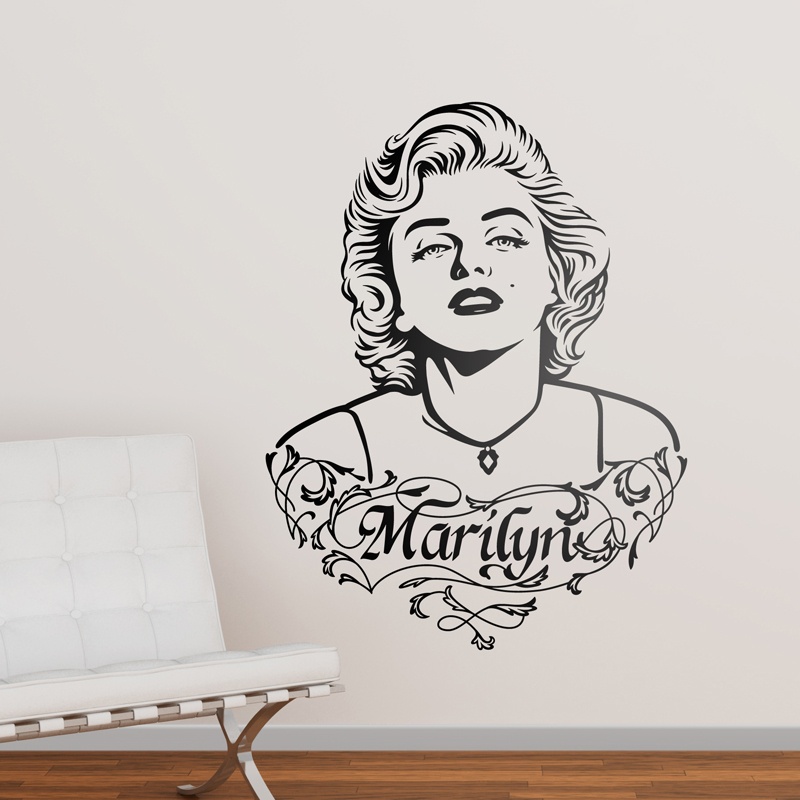 Wall Stickers: Marilyn Monroe Ornaments and text