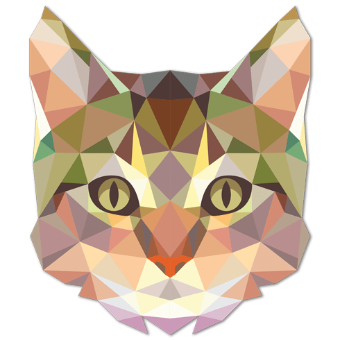 Wall Stickers: Cat Head Origami 0