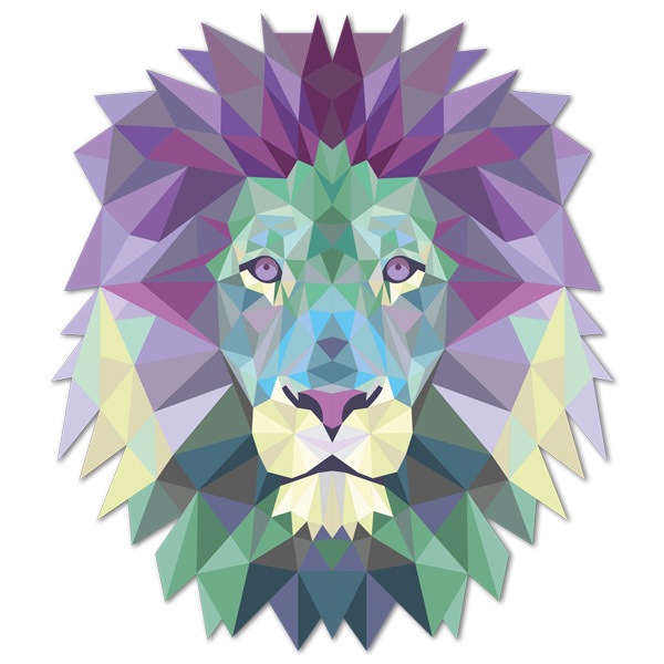 Wall Stickers: Lion head origami cold