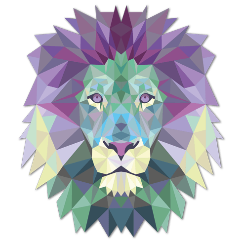 Wall Stickers: Lion head origami cold