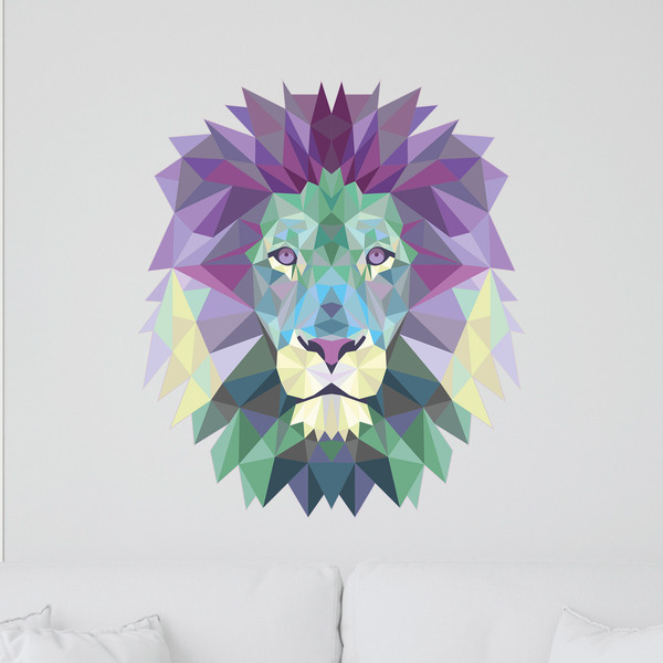 Wall Stickers: Lion head origami cold 3