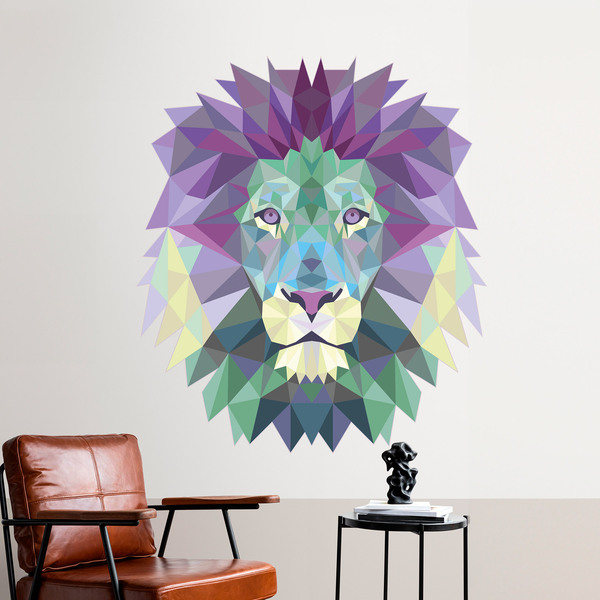 Wall Stickers: Lion head origami cold 4