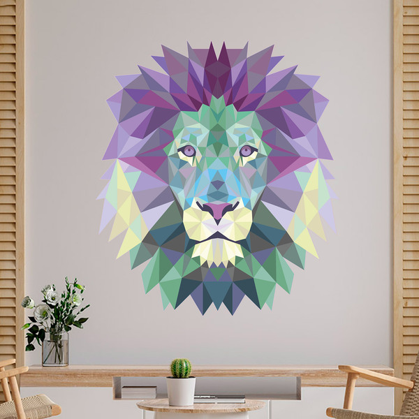 Wall Stickers: Lion head origami cold 5