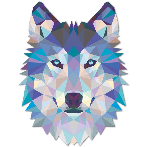 Wall Stickers: Head of Origami Wolf