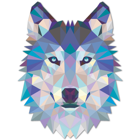 Wall Stickers: Head of Origami Wolf 0