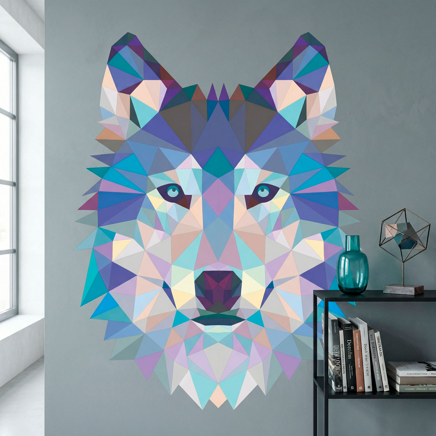 Wall Stickers: Head of Origami Wolf