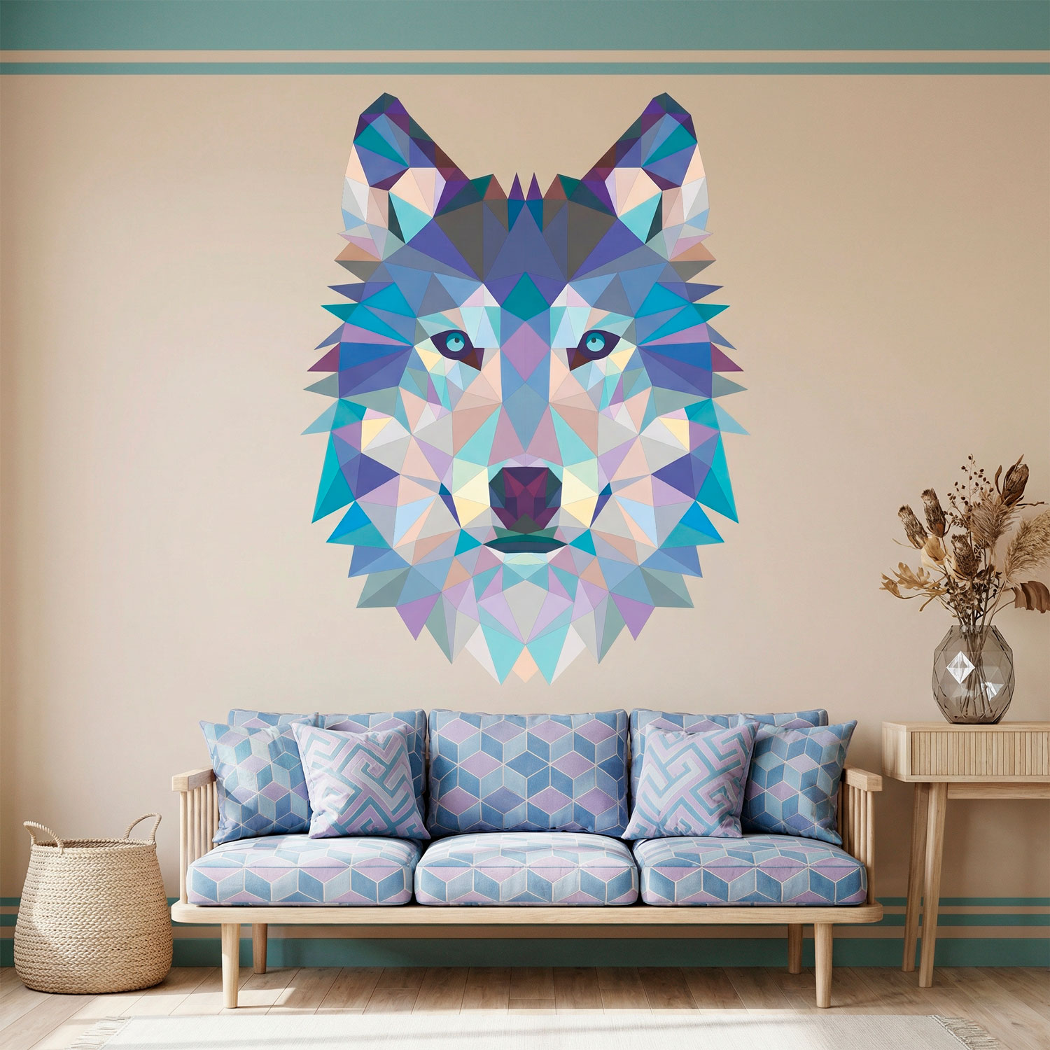 Wall Stickers: Head of Origami Wolf