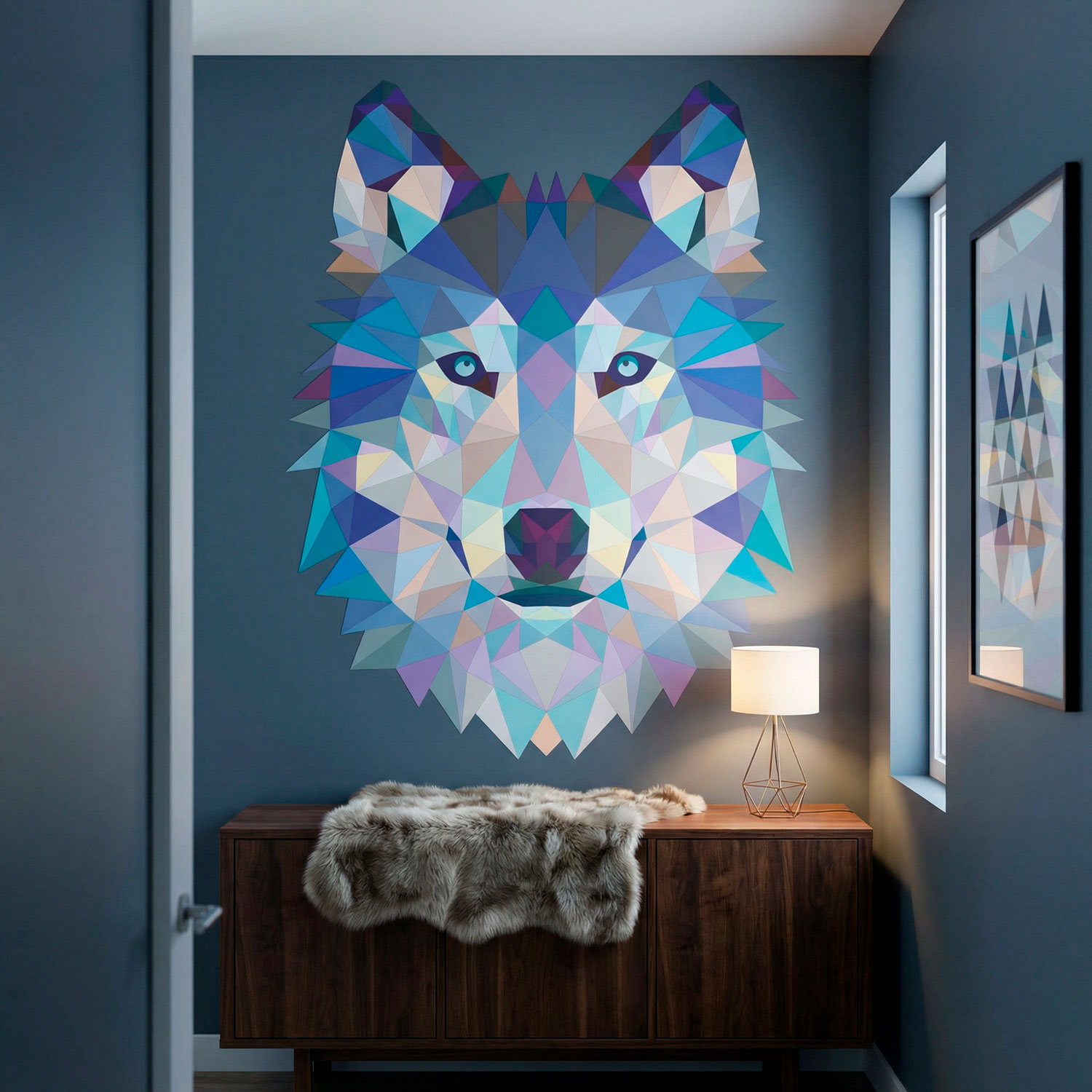 Wall Stickers: Head of Origami Wolf