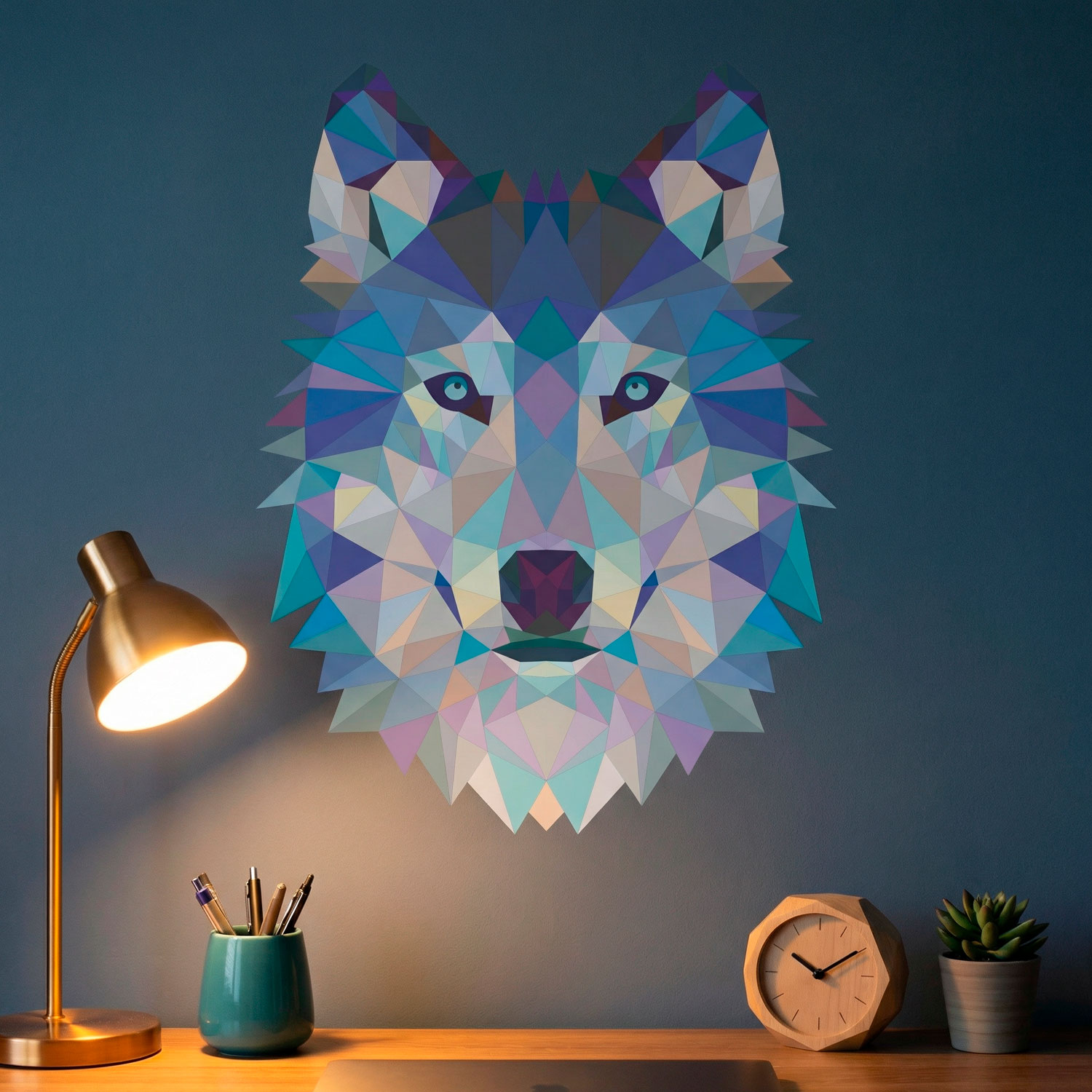 Wall Stickers: Head of Origami Wolf