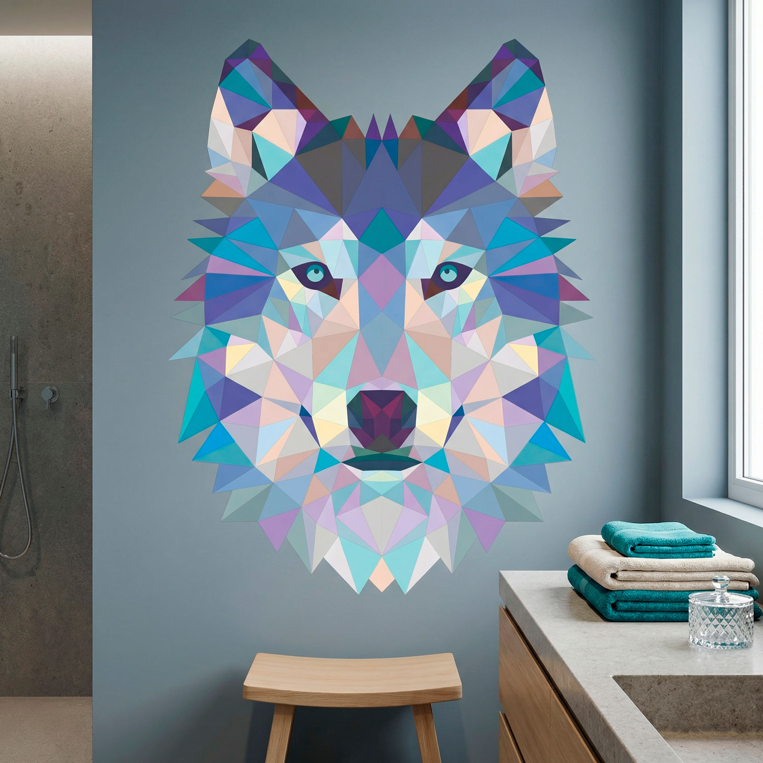 Wall Stickers: Head of Origami Wolf