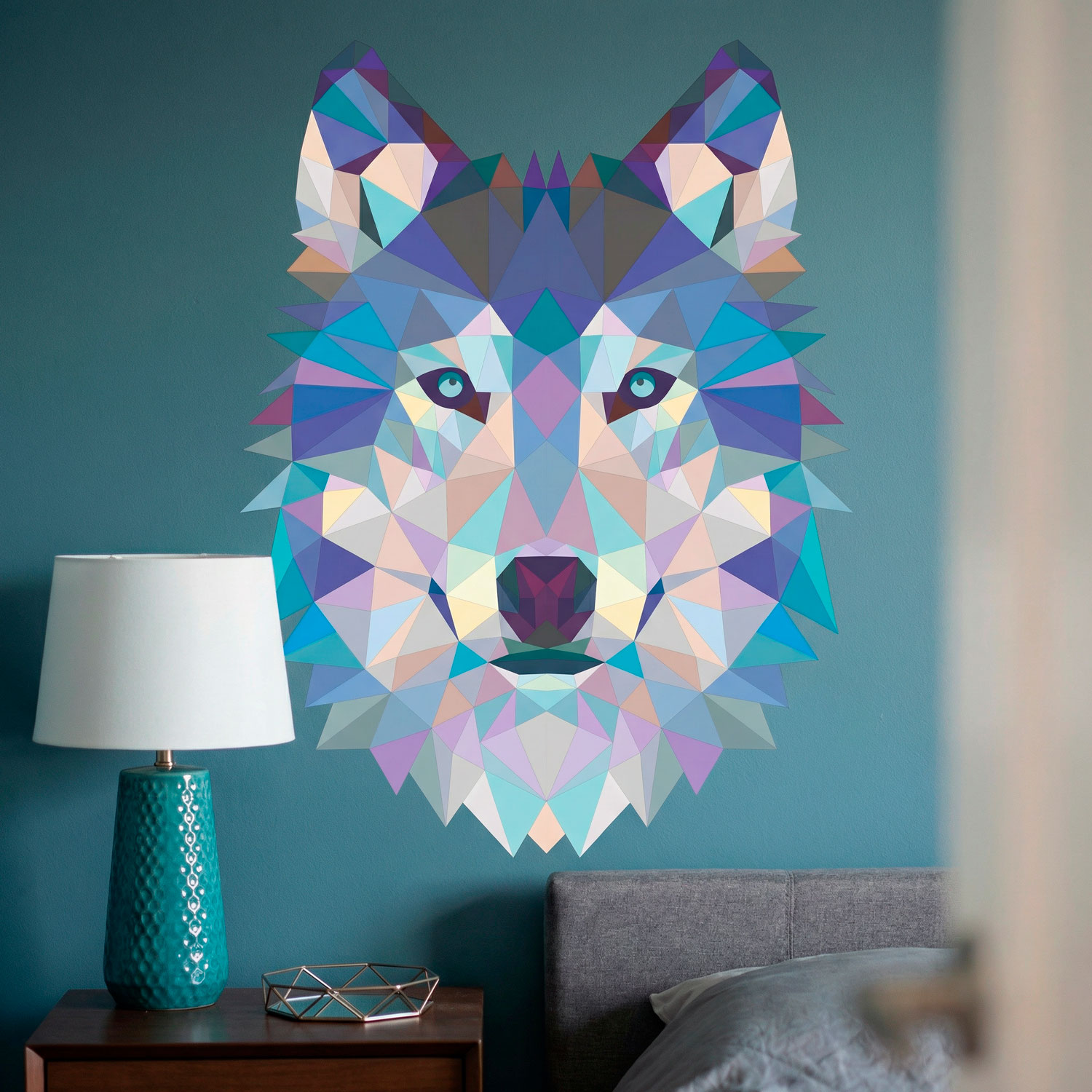Wall Stickers: Head of Origami Wolf
