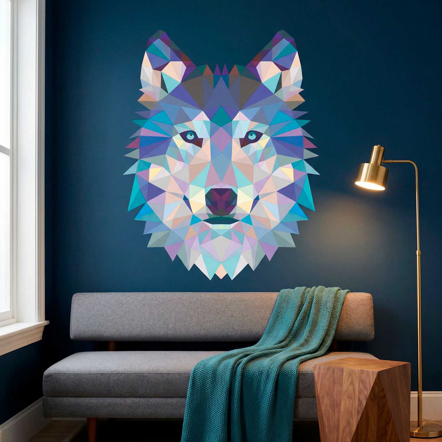 Wall Stickers: Head of Origami Wolf
