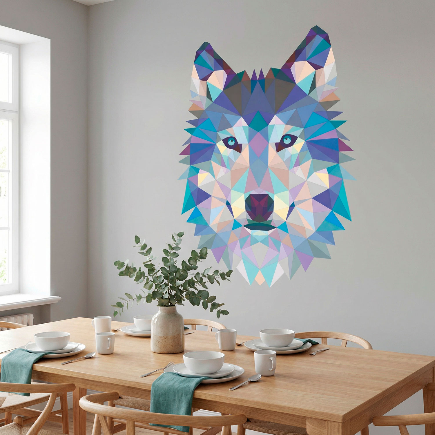 Wall Stickers: Head of Origami Wolf