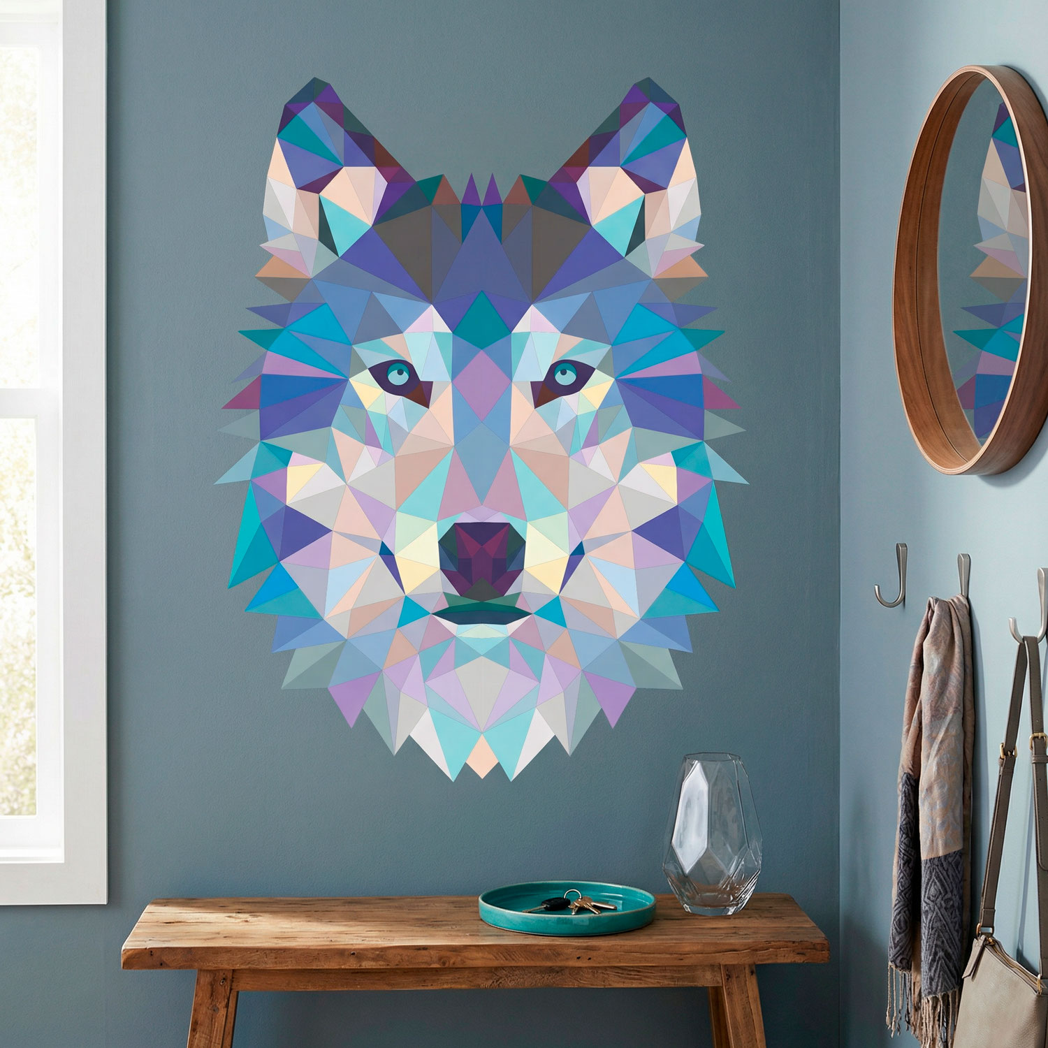 Wall Stickers: Head of Origami Wolf