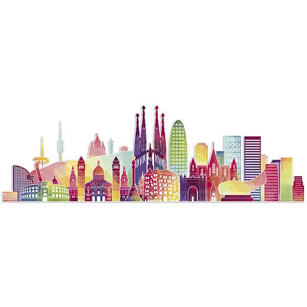 Wall Stickers: Barcelona skyline color