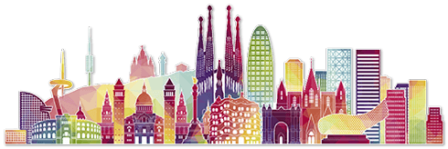 Wall Stickers: Barcelona skyline color 0